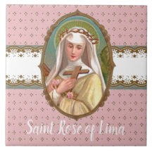 Gerahmtes Portrait der St. Rose Lima (M 024b)