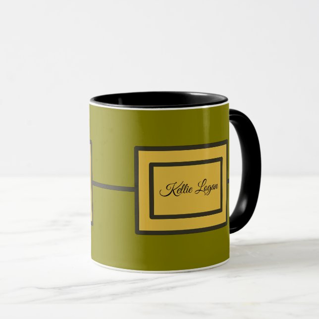 Gerahmtes Rechteck Tasse (VorderseiteRechts)
