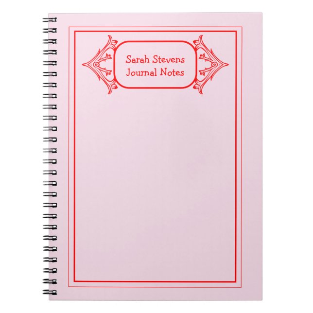 Gerahmtes Red Ornamental Notebook Notizblock (Vorderseite)