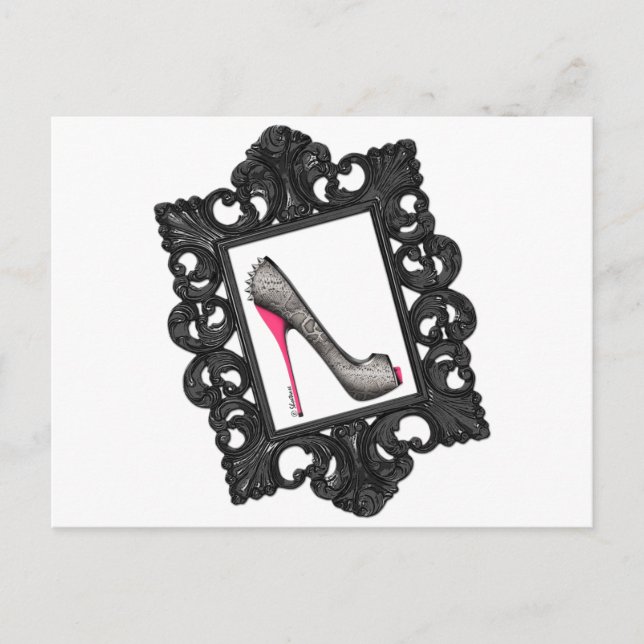 Gerahmtes Reptile Stiletto-Logo Postkarte (Vorderseite)