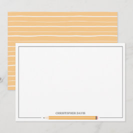 Gerahmtes Schreibpapier mit klassischem Bleistift  Mitteilungskarte