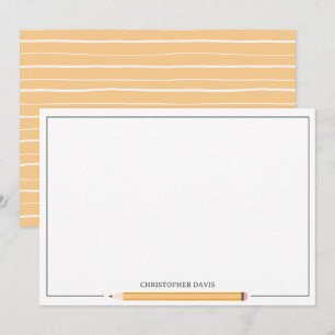Gerahmtes Schreibpapier mit klassischem Bleistift Mitteilungskarte