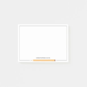 Gerahmtes Schreibpapier mit klassischem Bleistift  Post-it Klebezettel