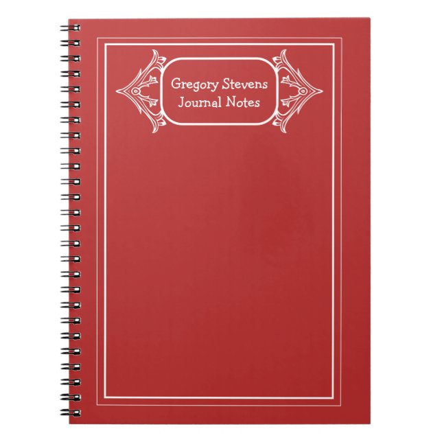 Gerahmtes White Ornamental Notebook Notizblock (Vorderseite)