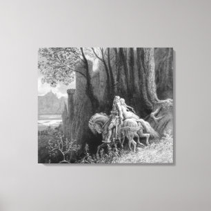 Geraint und Enid reiten weg Leinwanddruck