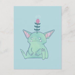 Gerald der Kobold   Süßes mürrisches Fantasiegesch Postkarte