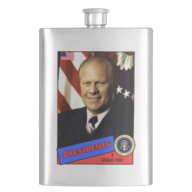 Gerald Ford Baseball Card Flachmann (Vorderseite)