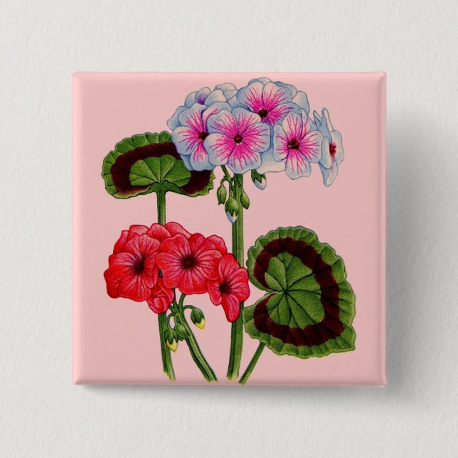 Geranien Button (Vorderseite)