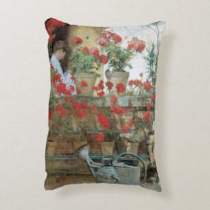 Geranien von Childe Hassam, Vintager Impressionism Dekokissen