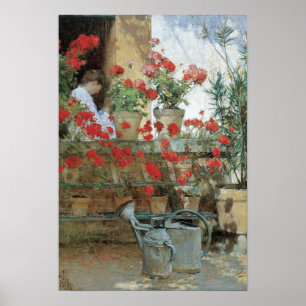 Geranien von Childe Hassam, Vintager Impressionism Poster