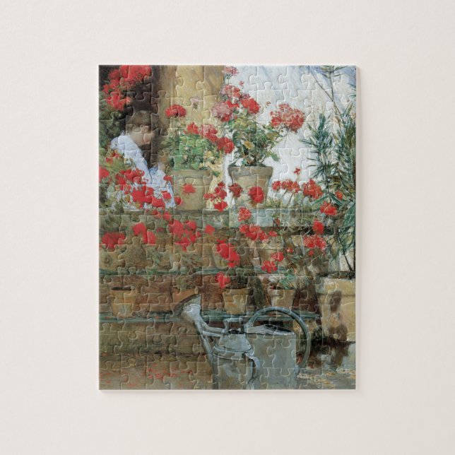 Geranien von Childe Hassam, Vintager Impressionism Puzzle (Vertikal)