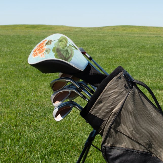 Geranium auf altem Denim Golf Headcover (In SItu)