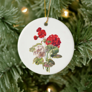 Geranium, Baum Keramik Ornament