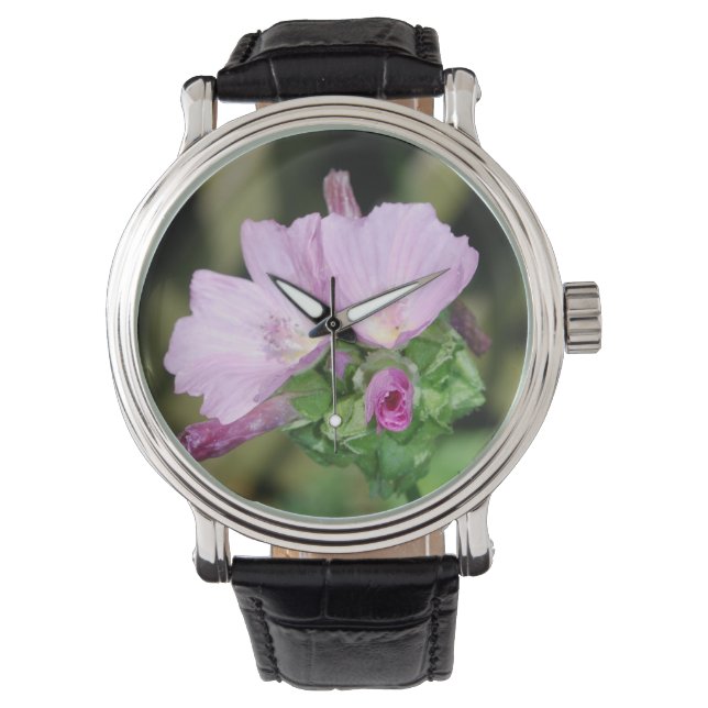 Geranium-Blume Armbanduhr (Vorderseite)