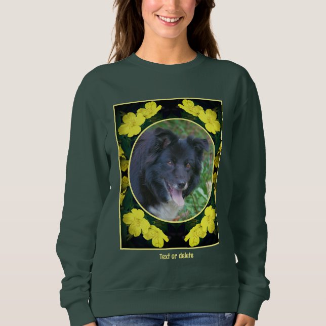 Geranium Blume Frame erstellen Sie Ihr eigenes Pet Sweatshirt (Vorderseite)
