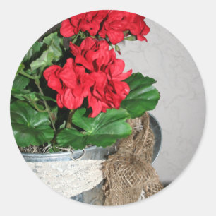 Geranium Bouquet Runder Aufkleber