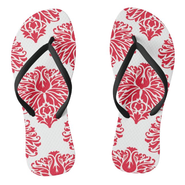 Geranium Elegant Damask Flip Flops (Fußbett)