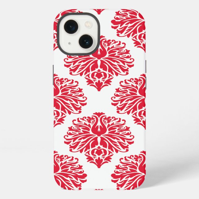 Geranium Elegant Damask iPhone Hülle (Rückseite)