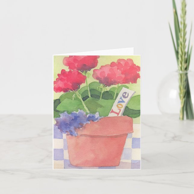 Geranium Liebe - Note Card Feiertagskarte (Vorderseite)