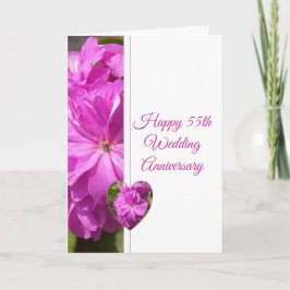 Geranium Personalisiert 55 Jahre Hochzeit Karte