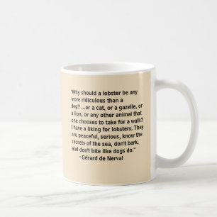 Gerard de Narval beim Spazierenführen seines Humme Kaffeetasse