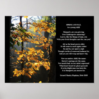 Gerard Manley Hopkins Spring and Fall Poem Poster