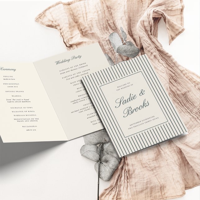 Gerauchte Fichten-Klassiker-Script-Pinstripe-Hochz Programm (Von Creator hochgeladen)