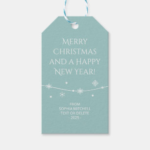 Geräumige Eleganz - ruhige türkisfarbene Schneeflo Geschenkanhänger