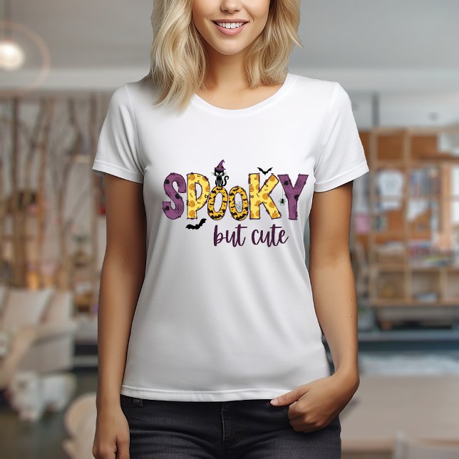 Geräumiges, aber niedliches Design des T - Shirt (Spooky but cute t-shirt design with autumn based patterns and Halloween elements)