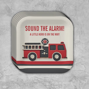 Geräusch der Minimalistischen Firefighter-Kinderdu Pappteller