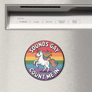 Geräusche, die mich in der LGBT-Fahne des einhorni Magnet