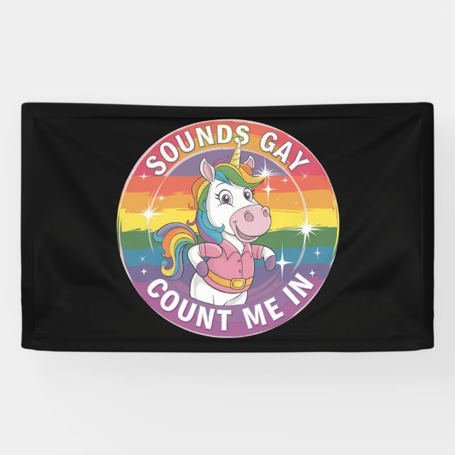 Geräusche, die mich in unicoron Rainbow LGBTQ zähl Banner (Horizontal)