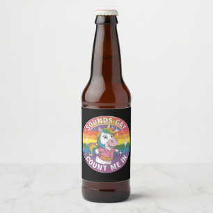 Geräusche, die mich in unicoron Rainbow LGBTQ zähl Bierflaschenetikett