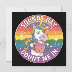 Geräusche, die mich in unicoron Rainbow LGBTQ zähl Einladung