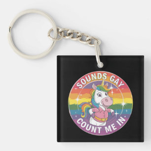 Geräusche, die mich in unicoron Rainbow LGBTQ zähl Schlüsselanhänger