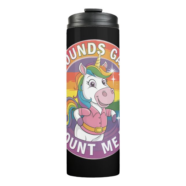 Geräusche, die mich in unicoron Rainbow LGBTQ zähl Thermosbecher (Vorderseite)