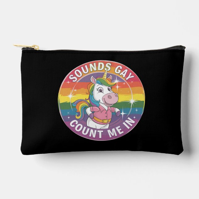 Geräusche, die mich in unicoron Rainbow LGBTQ zähl Zubehörtasche (Vorderseite)