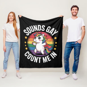 Geräusche zählen mich in Unicorn Rainbow LGBTQ Sto Fleecedecke