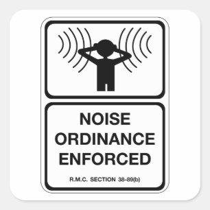 Geräuschverordnung erzwungen (2), Zeichen, Colorad Quadratischer Aufkleber