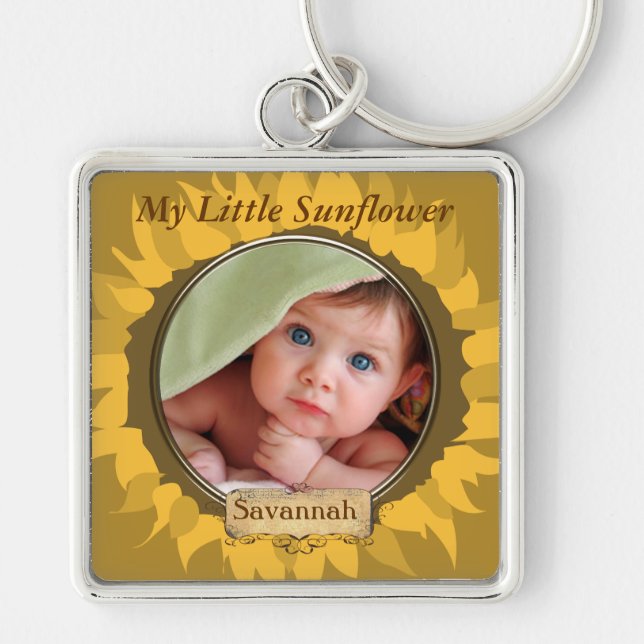 Gerber Daisy Baby Foto Key Chain Schlüsselanhänger (Vorne)