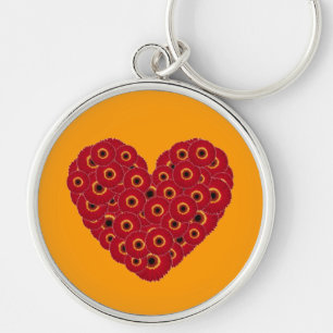 Gerber Daisy Heart Schlüsselanhänger