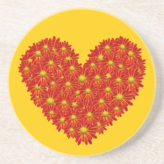 Gerber Daisy Heart Untersetzer (Vorne)