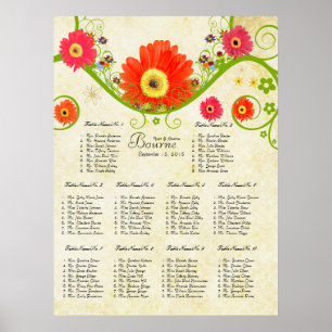 Gerber Daisy Seating Chart 10 Tische überprüft Poster