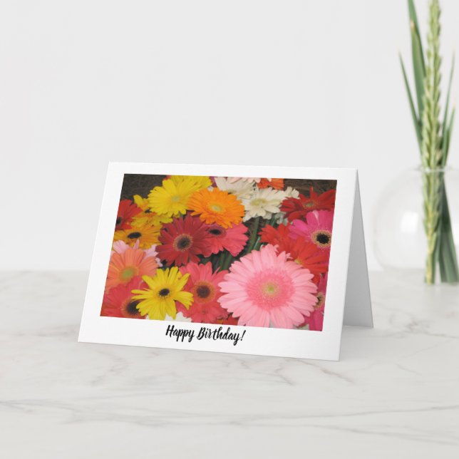 Gerbera Birthday Card Karte (Vorderseite)