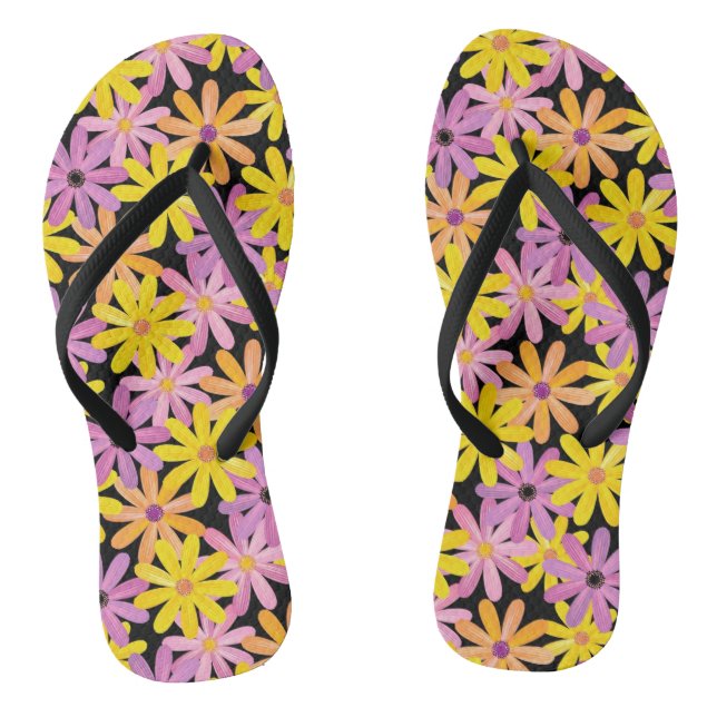 Gerbera-Blume-Muster, Hintergrund Flip Flops (Fußbett)