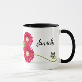 Gerbera Blume und Butterfly Tasse