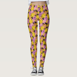 Gerbera-Blumen Muster, Hintergrund Leggings
