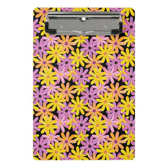 Gerbera-Blumen Muster, Hintergrund Mini Klemmbrett (Vorderseite)