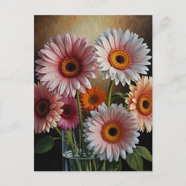 Gerbera-Blumen Postkarte (Vorderseite)
