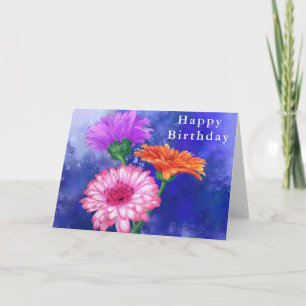 Gerbera Daisies Birthday Card Karte